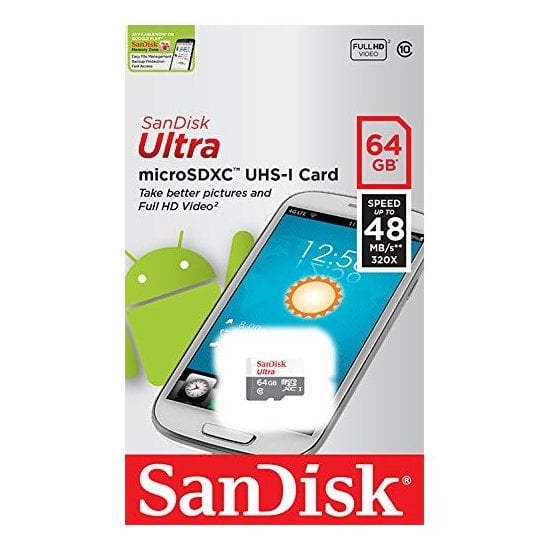Sandisk Ultra 64GB microSD Card Class10 100MBps (SDSQUNR-064G-GN3MN) Sandisk Ultra 64GB microSD Card Class10 100MBps (SDSQUNR-064G-GN3MN)