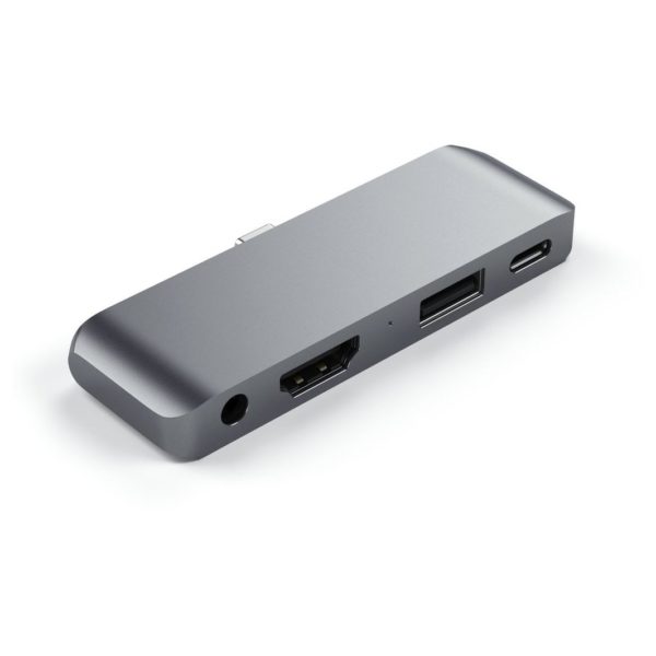 Satechi ST-TCMPHM Aluminum Type-C Mobile Pro Hub Adapter with USB-C PD Charging 4K HDMI USB 3.0 & 3.5mm Headphone Jack Space Grey Satechi ST-TCMPHM Aluminum Type-C Mobile Pro Hub Adapter with USB-C PD Charging 4K HDMI USB 3.0 & 3.5mm Headphone Jack Space Grey