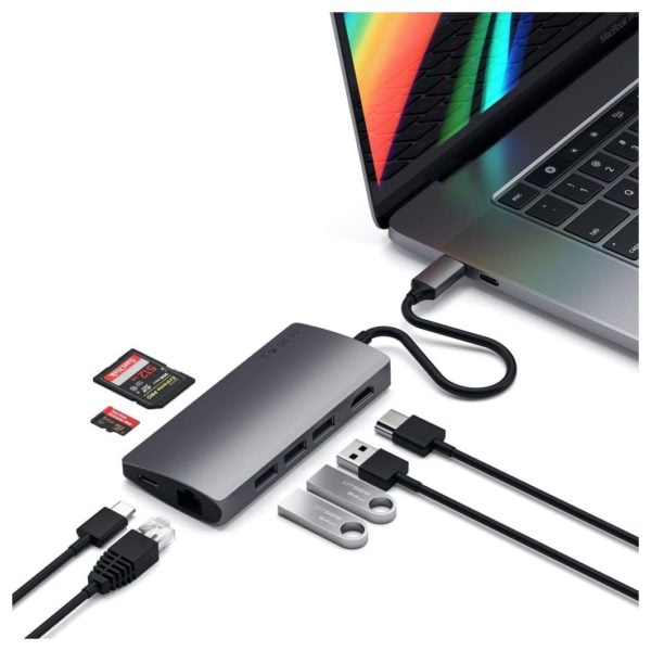 Satechi ST-TCMA2M Type-C Multi-Port Adapter 4K With Ethernet V2 Space Grey Satechi ST-TCMA2M Type-C Multi-Port Adapter 4K With Ethernet V2 Space Grey