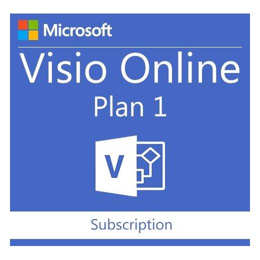 Microsoft Visio Online Plan1 Software 1 Year Subscription