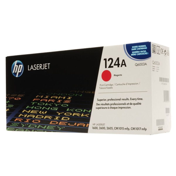 HP 124A Q6003A Magenta Orginal LaserJet Toner Cartridge for HP LaserJet 2600/2605/1600