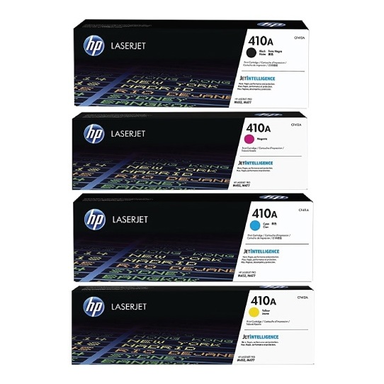 HP 410A Laserjet Toner Cartridge Set + Monarq A4 Size Paper 1Ream 500Sheets