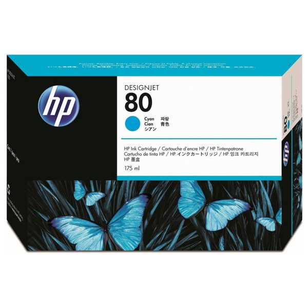 HP 80 C4872A Cyan Ink Cartridge 175ml