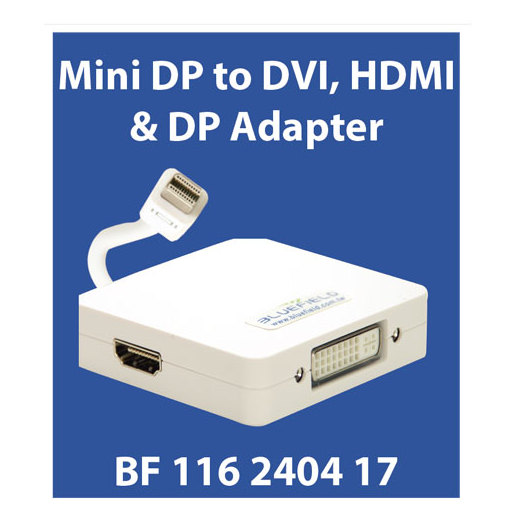 Bluefield Mini DP To DVI, HDMI & DP Adaptor BF116240417