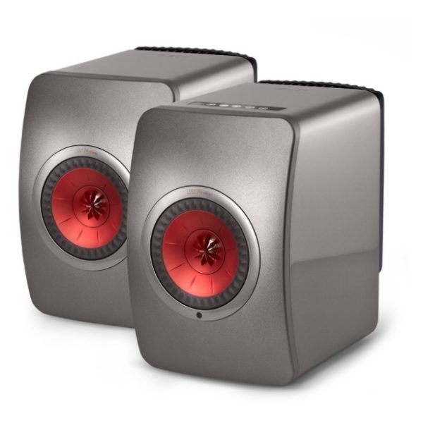 KEF LS50 Wireless Bookshelf Speaker - Titanium (Pair)