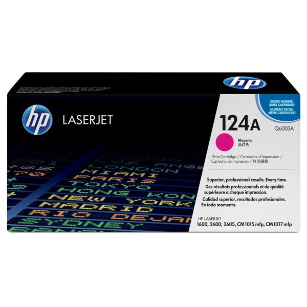 HP 124A Q6003A Magenta Orginal LaserJet Toner Cartridge for HP LaserJet 2600/2605/1600