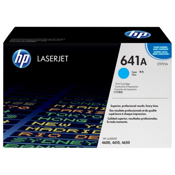 HP 641A C9721A Cyan LaserJet Toner Cartridge for Color LaserJet 4600 & 4650