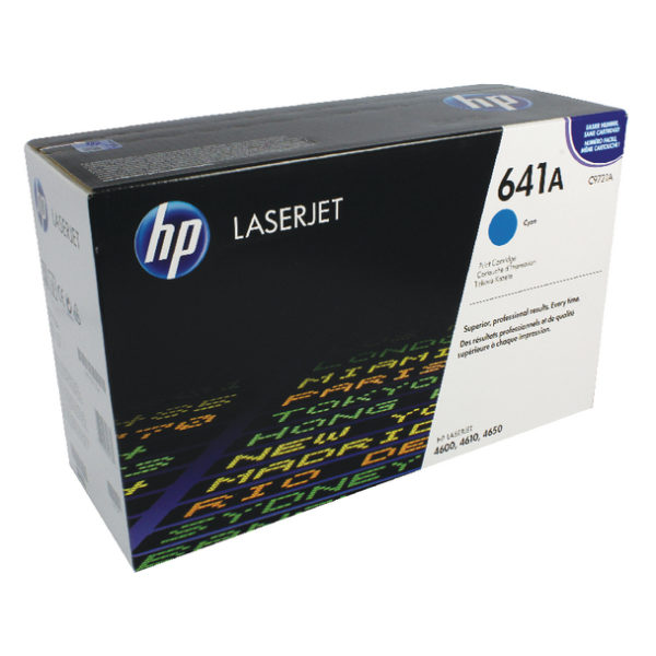 HP 641A C9721A Cyan LaserJet Toner Cartridge for Color LaserJet 4600 & 4650