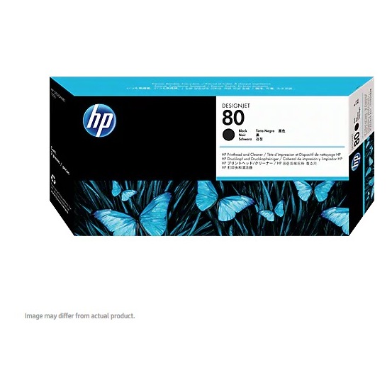 HP 80 C4820A DesignJet Printhead and Printhead Cleaner Black