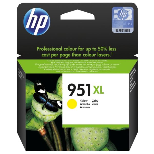 HP 951XL High Yield Yellow Original Ink Cartridge (CN048AE)