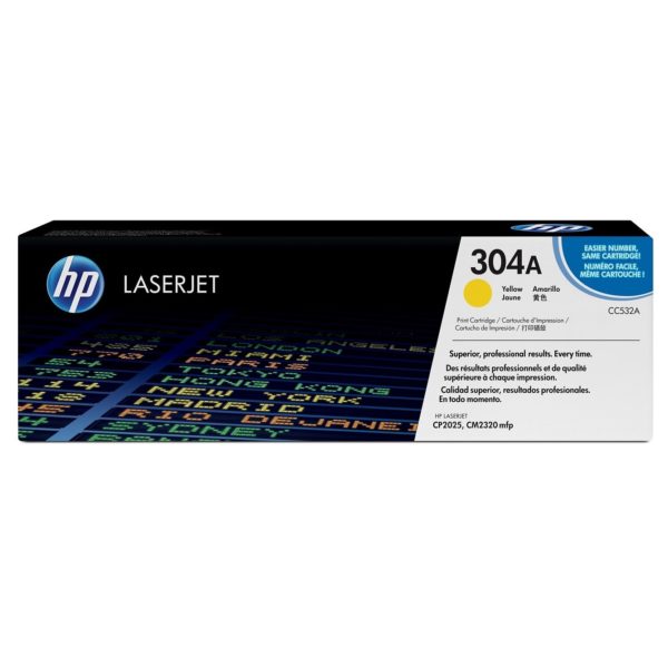 HP 304A CC532A Original LaserJet Toner Cartridge Yellow