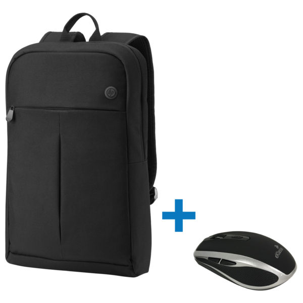 HP 2MW63AA Backpack 15.6inch Black + Eklasse EKWLM04 Wireless OpticalMouse Silver CSD