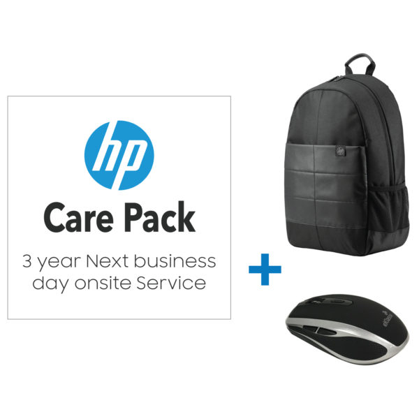 HP U9BA7E 3yr Next Business Day Onsite Notebook Service+1FK05AA Backpack 15.6inch+Eklasse EKWLM04 Mouse