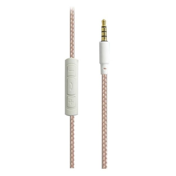 We Earphone With Mic & Woven Cable 1.20m Pink/Gold WEINTRANYR