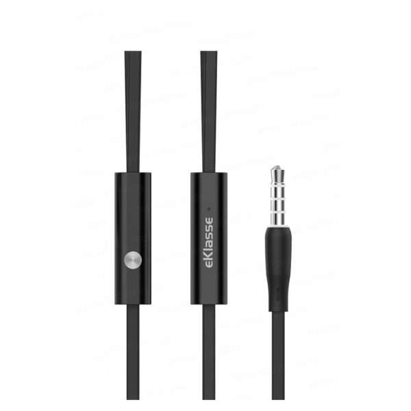 Eklasse Stereo Earphone With Mic Black - EKEP07YE