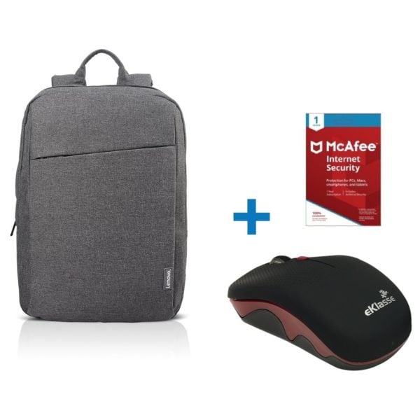 Lenovo 4X40T84058 Backpack 15.6" + Eklasse EKWLM03 WLS Mouse + McAfee MIS01 Internet Security 1 Device