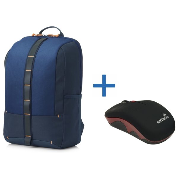 HP 5EE92AA Backpack 15.6Inch + Eklasse EKWLM03 Wireless Mouse