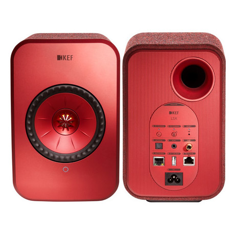 KEF LSX Wireless Powered Stereo Speaker with Airplay 2 Red LSXSP3994KX