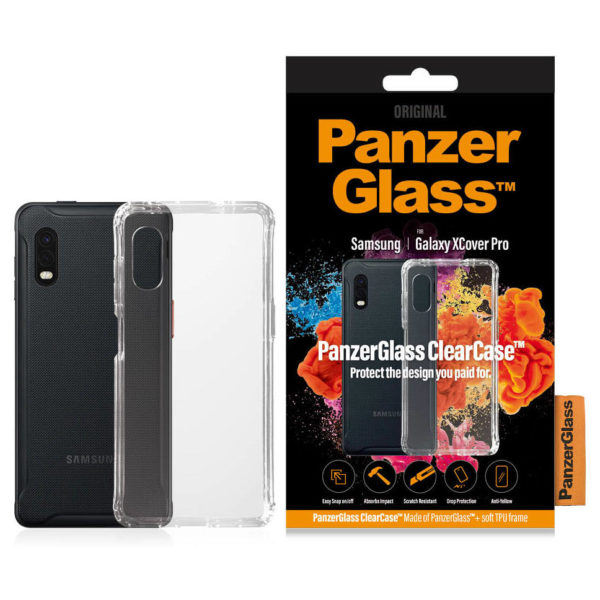PanzerGlass™ Clear Case (257) + PanzerGlass™ Screen Protector for "Samsung X Cover Pro" (7227) with Zagg Keyboard and 64 GB Micro SD Card