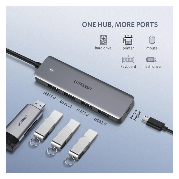 UGreen 4 Ports USB 3.0 to USB 3.0 Hub (50312)