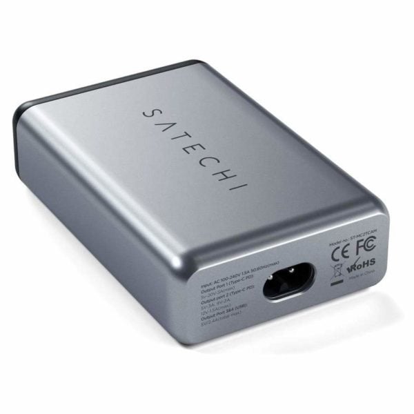 Satechi ST-MC2TCAM-UK 75W Dual Type-C PD Travel Charger Space Grey