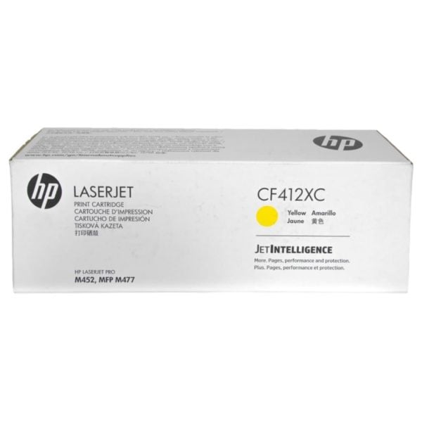 HP CF412XC High Yield LaserJet Toner Cartridge Yellow