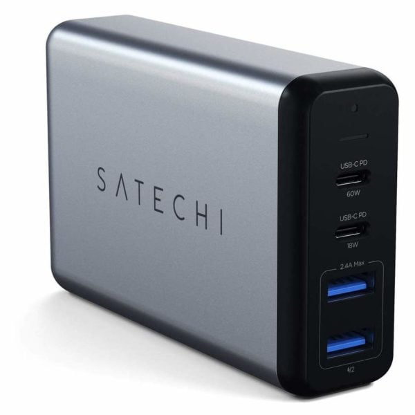 Satechi ST-MC2TCAM-UK 75W Dual Type-C PD Travel Charger Space Grey