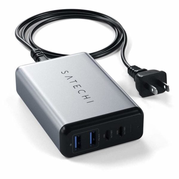 Satechi ST-MC2TCAM-UK 75W Dual Type-C PD Travel Charger Space Grey