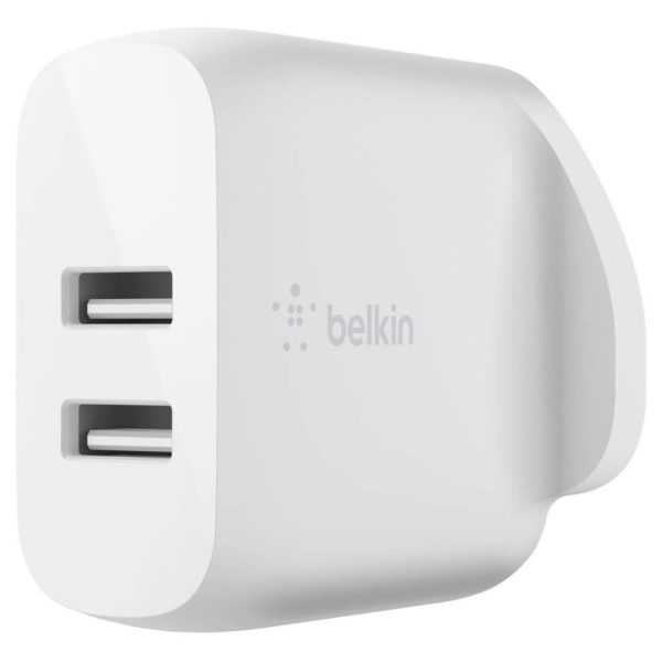 Belkin BKN-WCD001MY1MWH Dual USB-A 24W/USB-A to Lightning Cable White