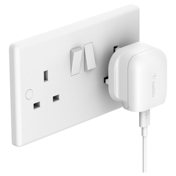 Belkin BKN-F7U096MY04-WHT BOOST↑CHARGE™ 18W USB-C PD Wall Charger + USB-C to Lightning Cable White