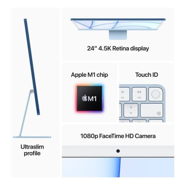 Apple MGPM3AB/A iMac Retina 4.5K Display Apple M1 chip 8GB 256GB 24-inch Pink