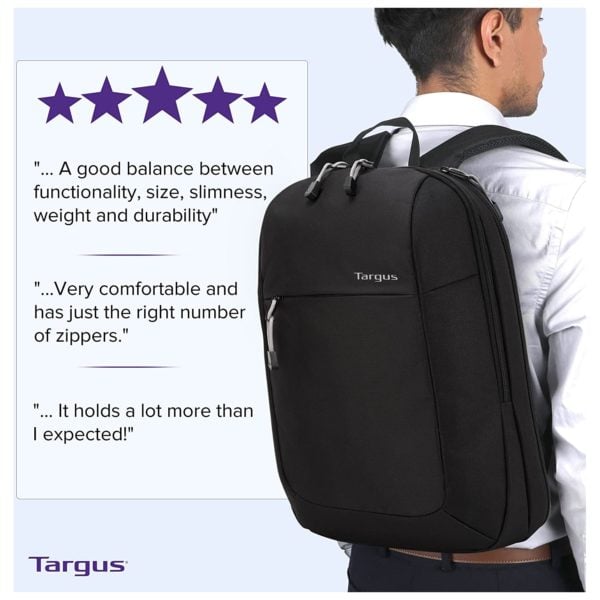 Targus TSB966GL/1620WM/EP28 15.6" Intellect Essentials Backpack + Rapoo 1620 Wireless Optical Mouse + Rapoo EP28 Wired In Ear Earphones