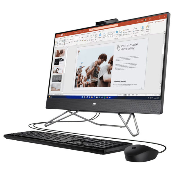 HP ProOne 240 G9 All-in-One (2022) Desktop - 12th Gen / Intel Core i3-1215U / 23.8inch FHD / 512GB SSD / 8GB RAM / Shared Intel Iris Xe Graphics / FreeDOS / English & Arabic Keyboard / Jet Black - [6D447EA#BH5]