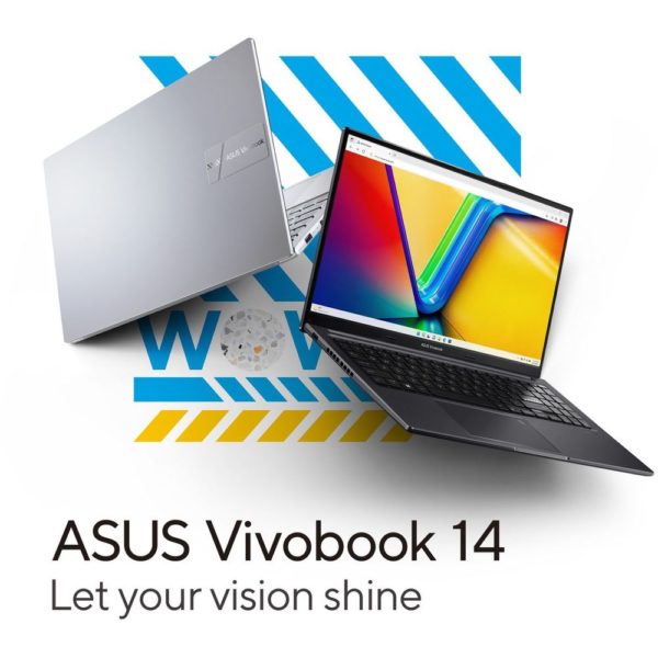 Asus Vivobook 14 (2022) Laptop - 12th Gen / Intel Core i5-1235U / 14inch FHD / 512GB SSD / 8GB RAM / Shared Intel Iris Xe Graphics / Windows 11 Home / English & Arabic Keyboard / Quiet Blue / Middle East Version - [X1404ZA-NK271W]